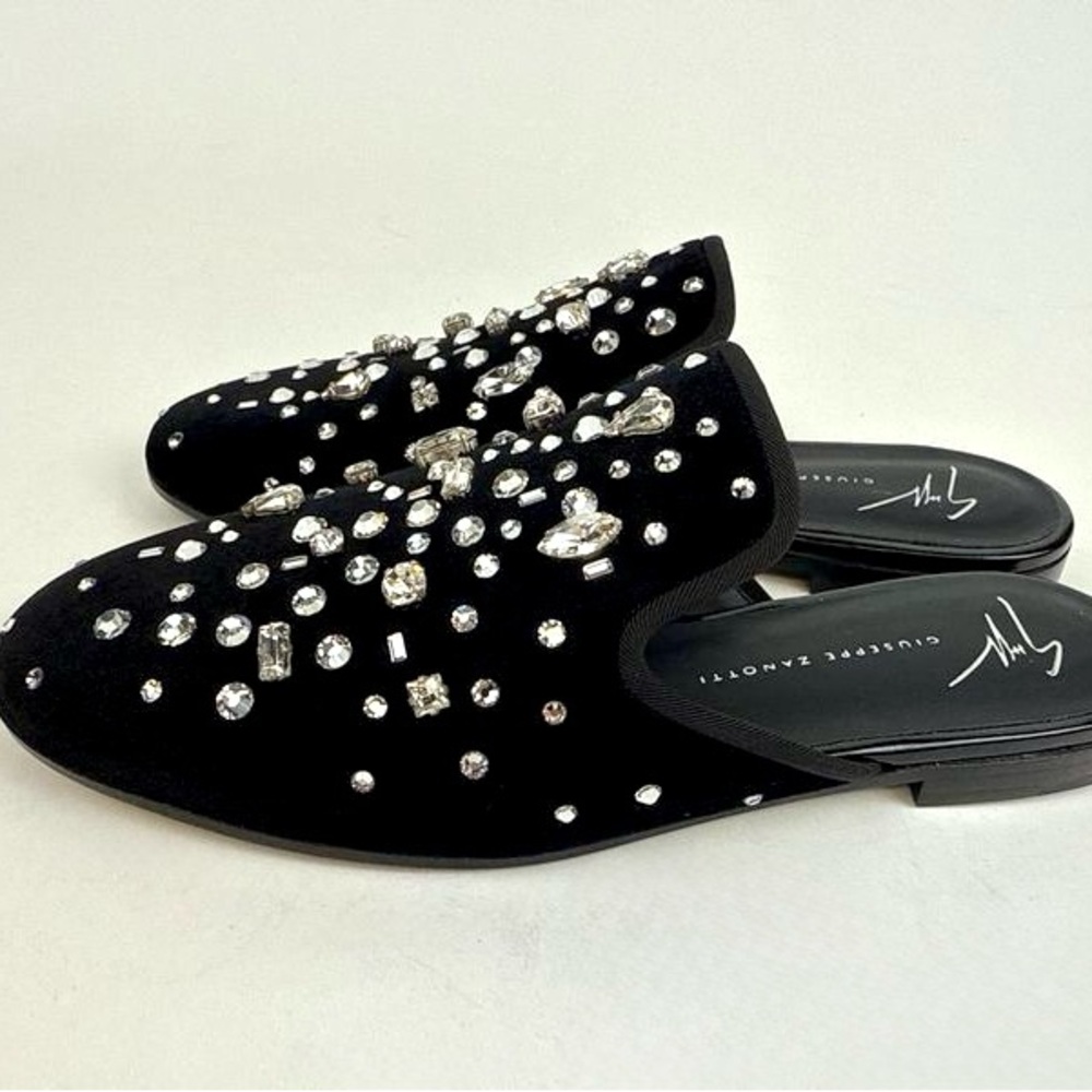 Giuseppe Zanotti Black Velvet Mules Size 35.5 (US 5.5) - New with Box & Dust Bag